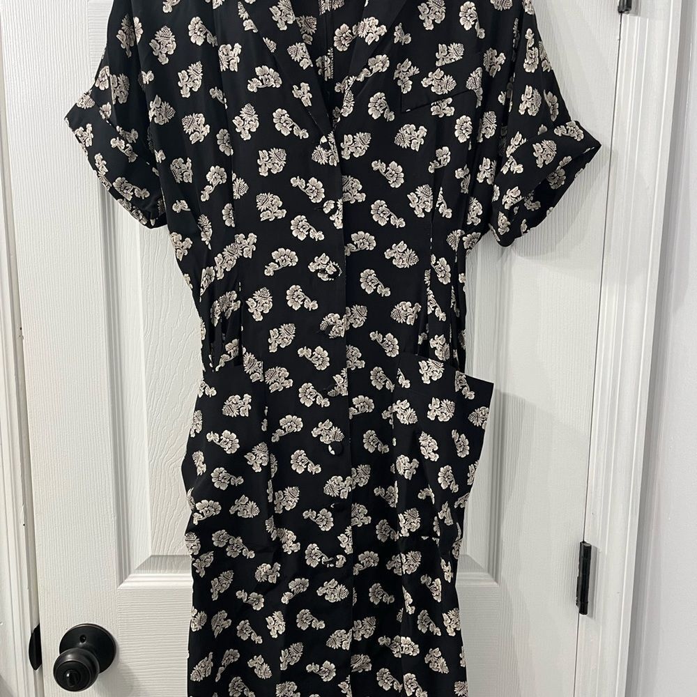 Boa Paris button down floral midi dress sz 2